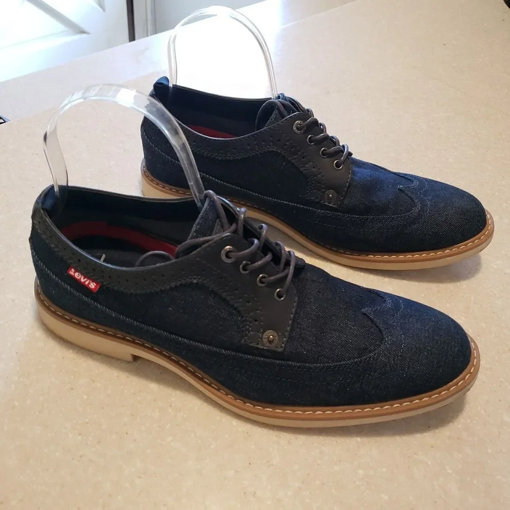 Levi's Mens Tindal Casual Denim Wingtip Oxford Shoe Size 9